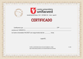Modelo certificado curso de extensão EAD Unifacvest