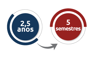 2,5 dividido em 5 semestres